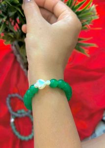 Green Beaded Bracelet🦪💟💚