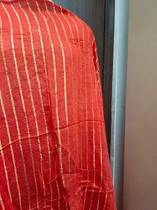 Red &amp; Gold Striped Dupatta