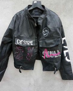 Edgy Punk leather y2k vintage glow in dark jacket