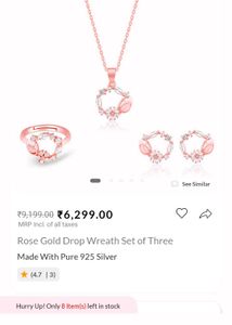 giva 925 silver (Rose Gold) Wreath Jewelry Set