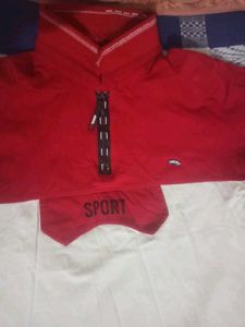 Red &amp; White &#39;Run Faster&#39; Polo T-Shirt