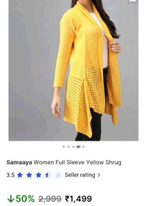 Packed Women Yellow Shrug Branded 🔥🔥