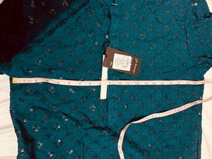 XL Men&#39;s Blue&amp;green Touch  Kurta Set