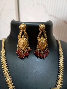 Vintage Gold Plated Necklace With Beads