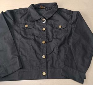 Stylish Black Denim Jacket, 3XL SIZE