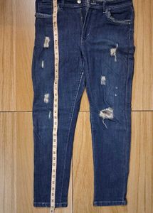 Ripped Blue Denim Jeans women