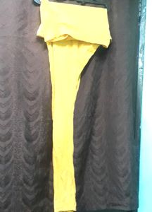 Chudidar pyjama yellow smoothly fabric