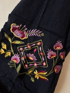 Black Embroidered Top