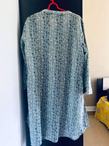 Relaxed Fit Sage Green Floral Tunic kurtaShirt