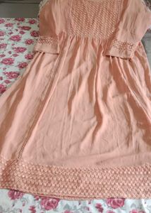 Peach Embroidered Kurta Set