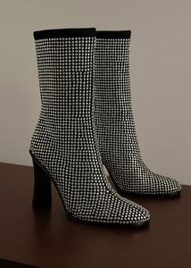 MANGO Silver Studded Boots