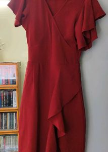 Maroon Ruffle Dress