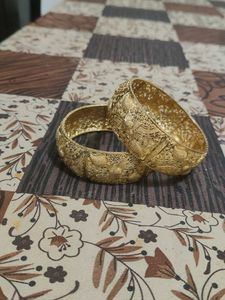 Artificial Gold-toned Bangles (Set of 2)