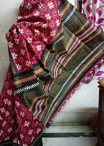 Elegant Red Printed Saree