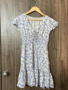 Stretchable Lavender Floral Dress