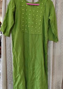 Green Embroidered Kurti