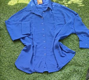 Elegant Blue Button-Down Shirt