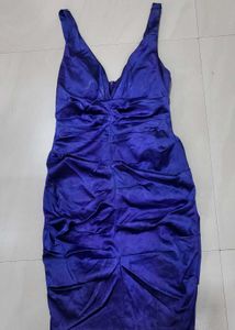 Elegant Purple Ruched Dress