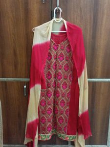 Embroidered Stitched Kurta Set