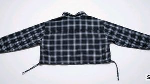 Plaid Crop Top Shirt for women (M)size