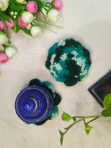 Shaded Green 💚 Crochet Coaster