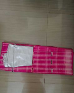 Pink Checkered Saree