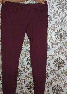 Burgundy Casual Pants