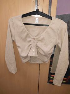 Ribbed Long Sleeve Crop Top (CD)