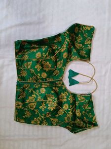 Green & Gold Floral Blouse