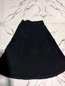 Black Denim Skirt