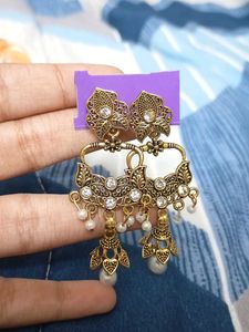 Vintage Style Gold Tone Dangle Earrings