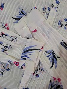 Floral White Shirt UK Classic 38