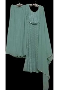 Mint Green Flared Palazzo Suitare Trouser Suit