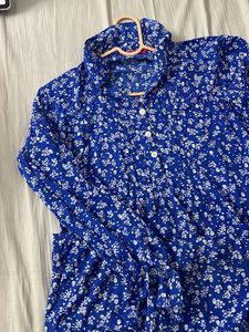Blue Floral Print Top