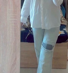 H&amp;M Ripped Wide-Leg Jeans | Tall Girl Fit