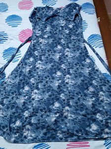 Navy Blue Printed Dress