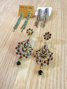 3 Beautiful Stone Earrings Combo