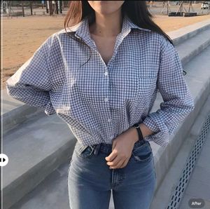 New with tag stripped korean boxy shirt