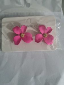 Pink Flower Earrings