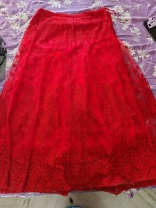 Red Crop Lehenga