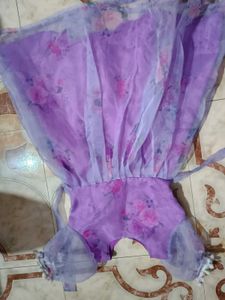 Organza Baby Girl Frock With Free Bow