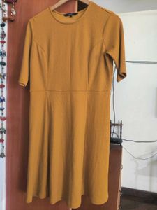 Vero Moda Mustard Yellow Stretchable Dress