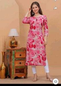 Pure Cotton Floral Print Kurti