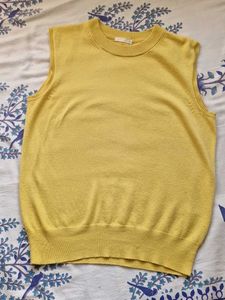 Vintage Sleeveless Knit Top - Sunshine Yellow