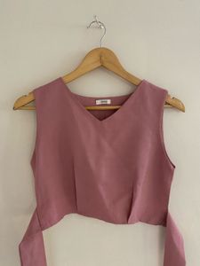 Mauve back bow Crop Top