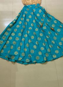 Teal & Gold Lehenga Skirt