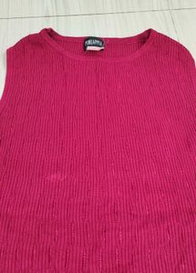 Ribbed Sleeveless Top - Burgundy