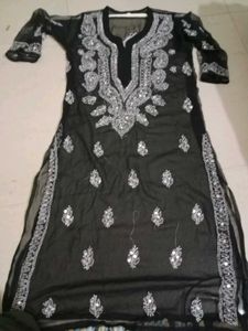 Black Chikenkari Kurti