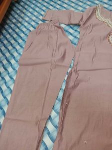 embroidery kurta paint set Pink