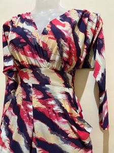 Chromatic Abstract Print Dress